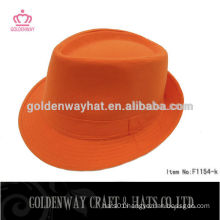 Cheap Orange cotton fedora hat